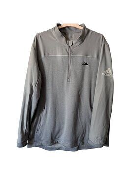 Adidas Mens 2XL Gray PGA West Golf 1/4 Zip Pullover Sweater Long Sleeve Lightwei